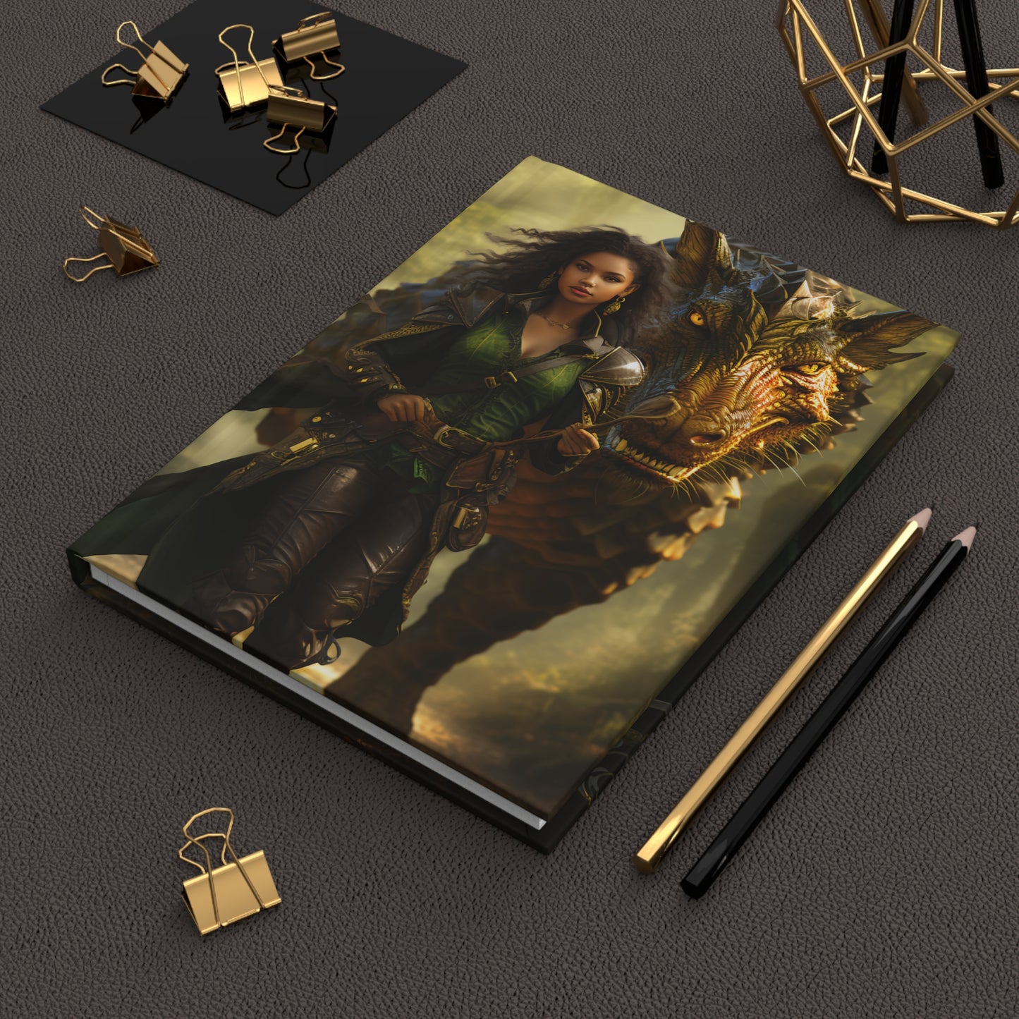 Girl with Dragons Hardcover Journal Matte