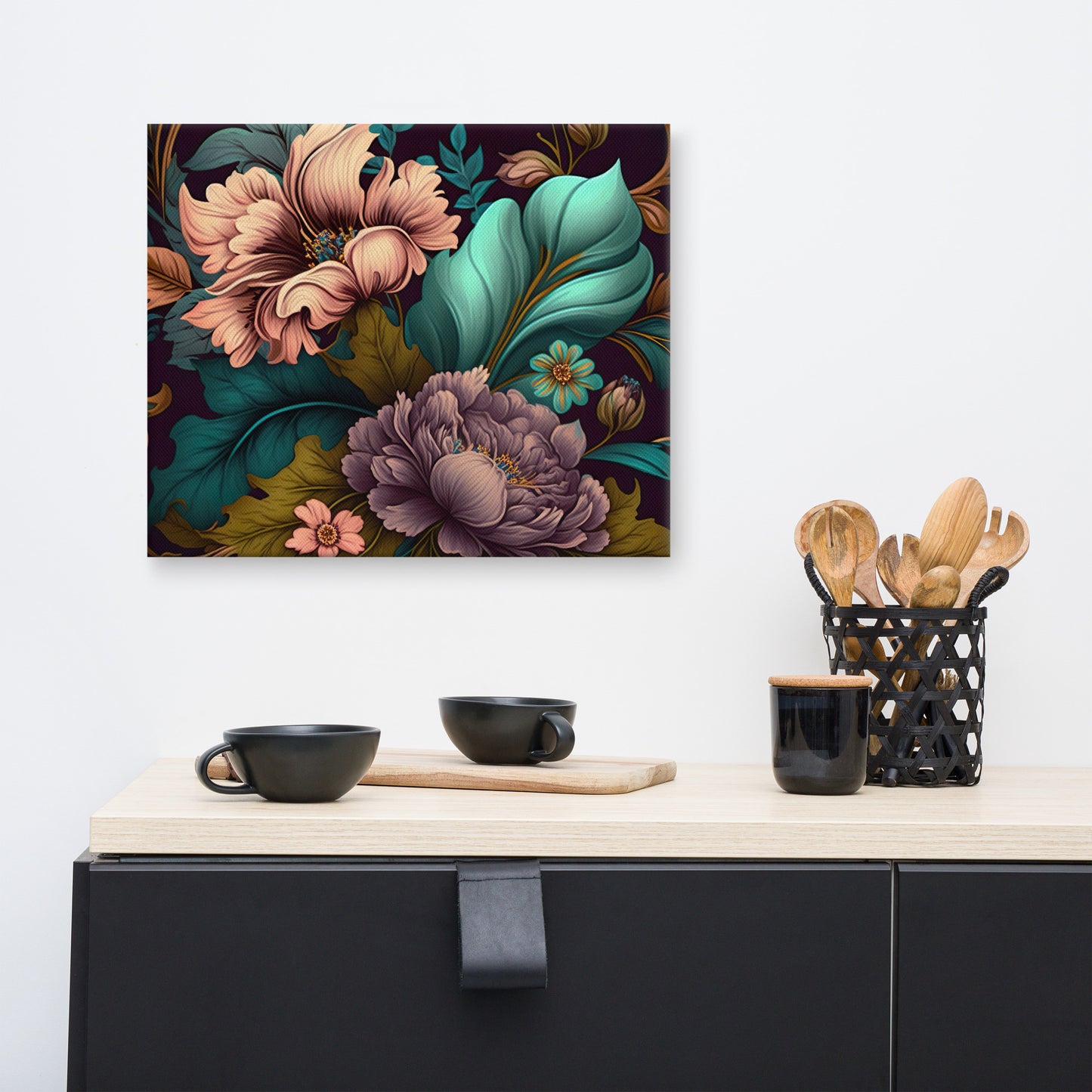 Abstract Flowers Canvas