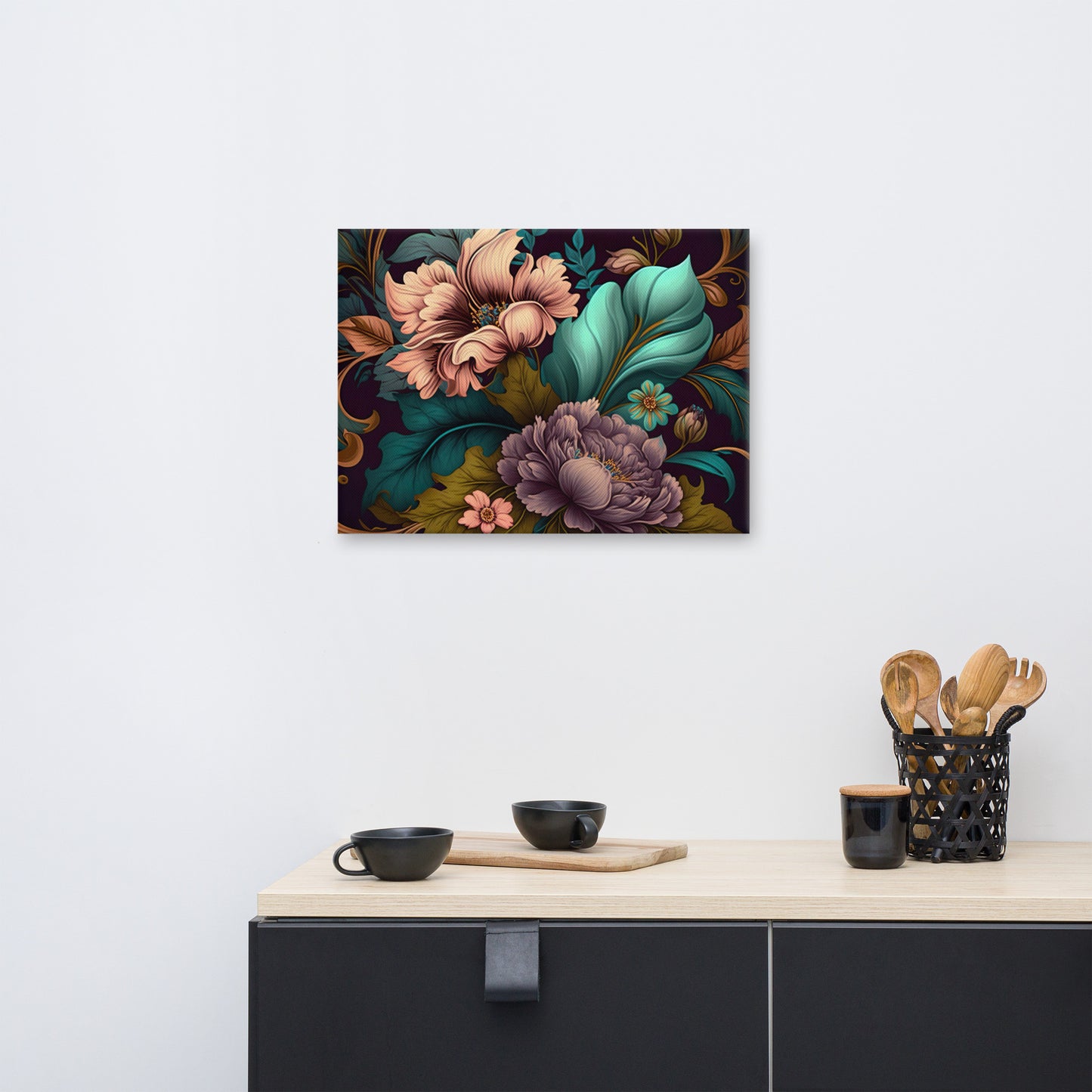 Abstract Flowers Canvas