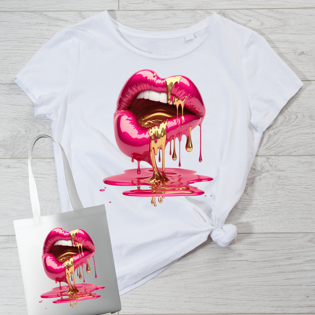Gold Drip Lip T-shirt