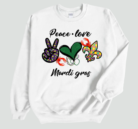 Peace Love Mardi Gras