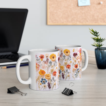 Floral Ceramic Mug 11oz