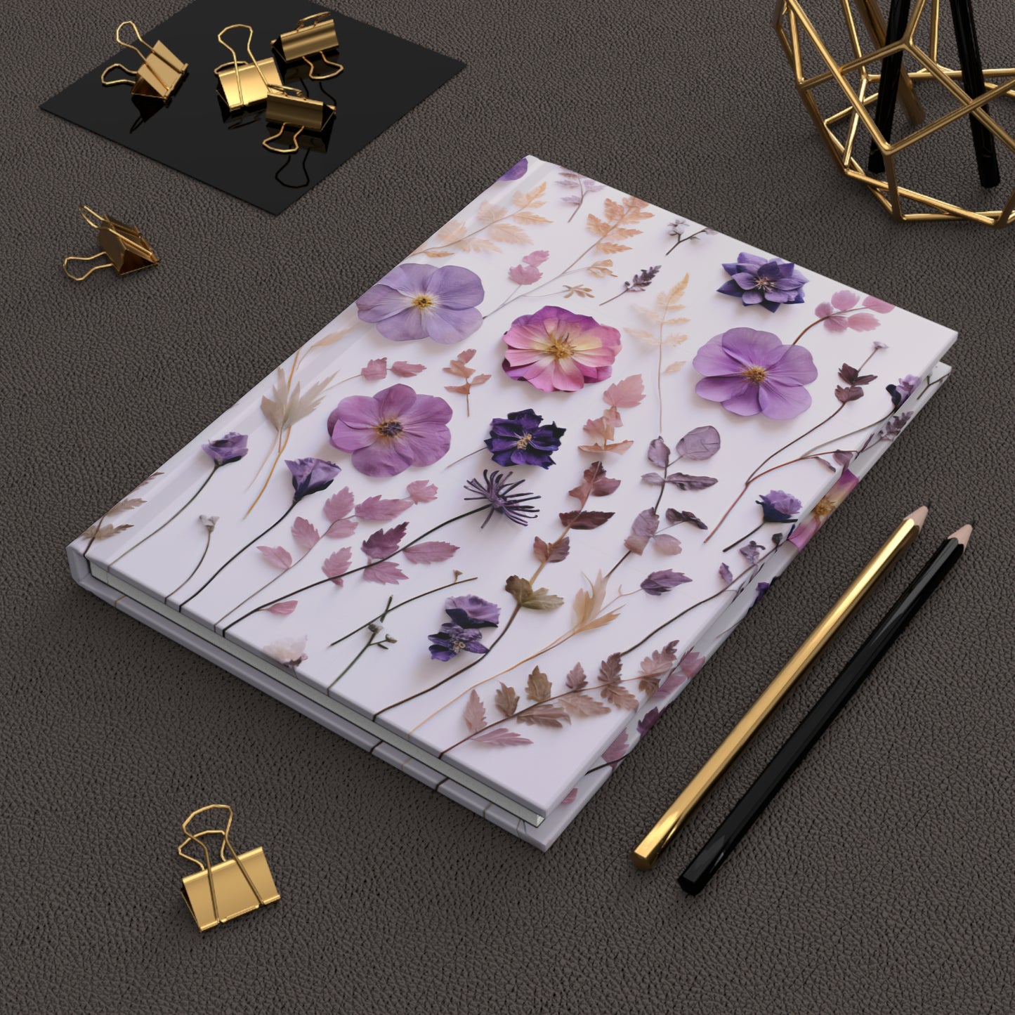 Purple Floral Hardcover Journal Matte