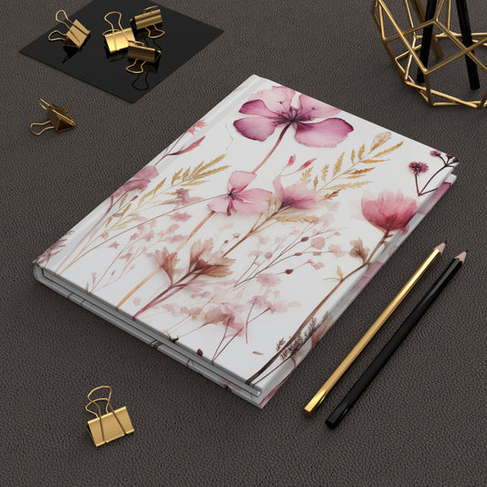 Pink Floral Hardcover Journal Matte