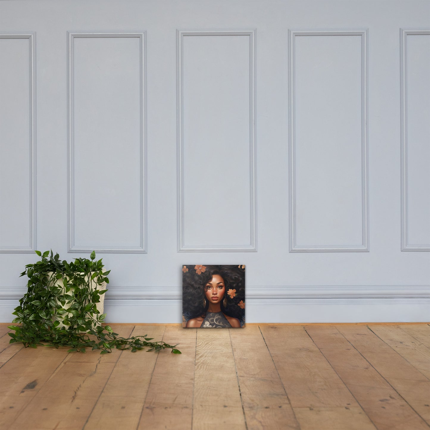 Woman with Flower in her Hair Canvas