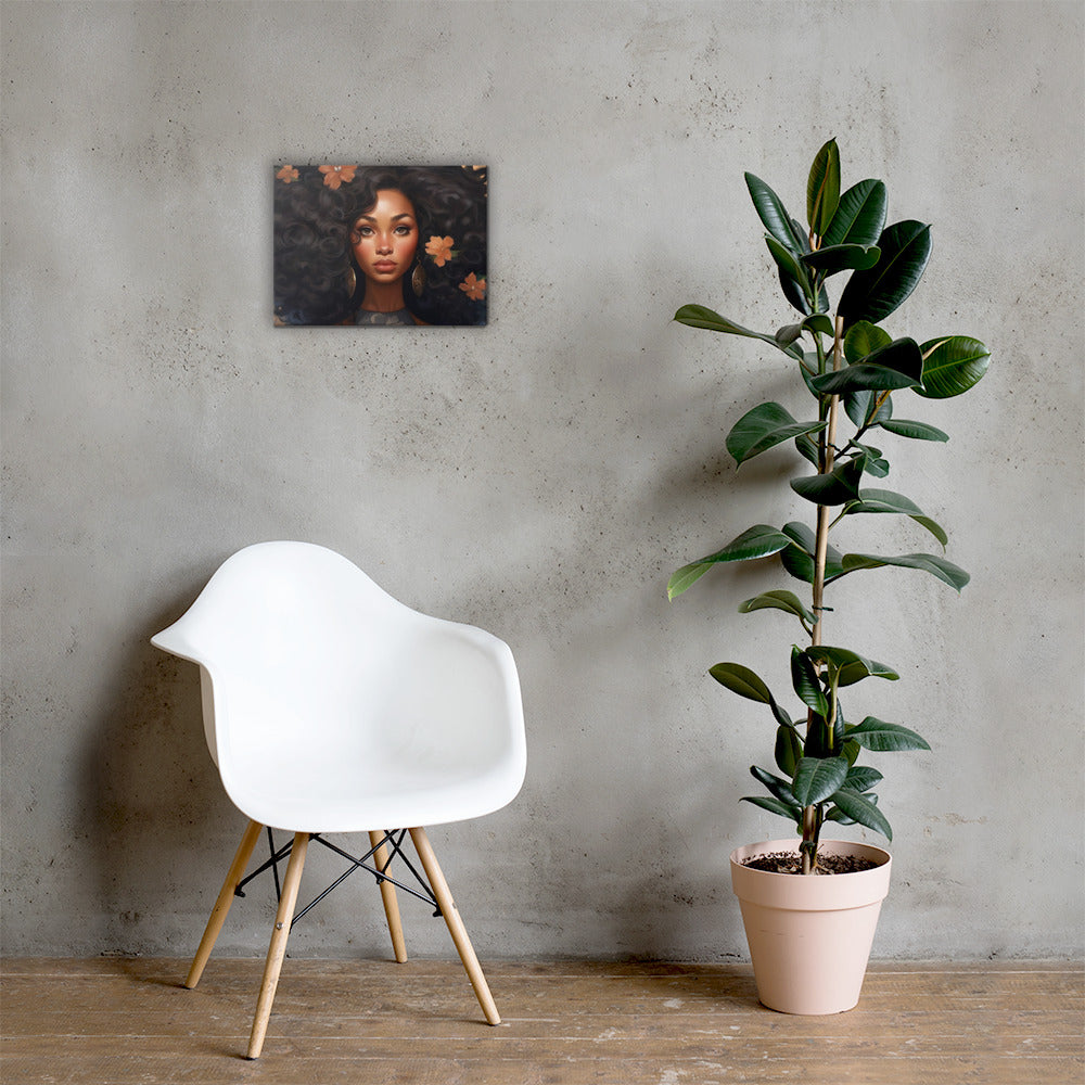 Woman with Flower in her Hair Canvas