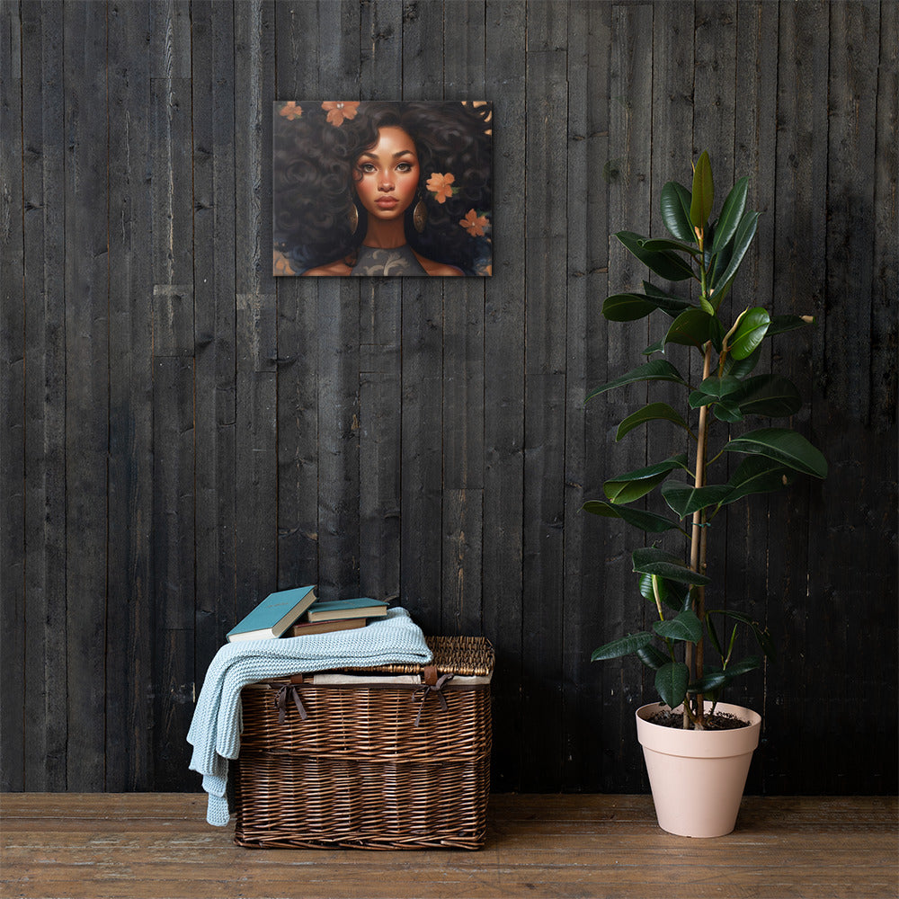 Woman with Flower in her Hair Canvas