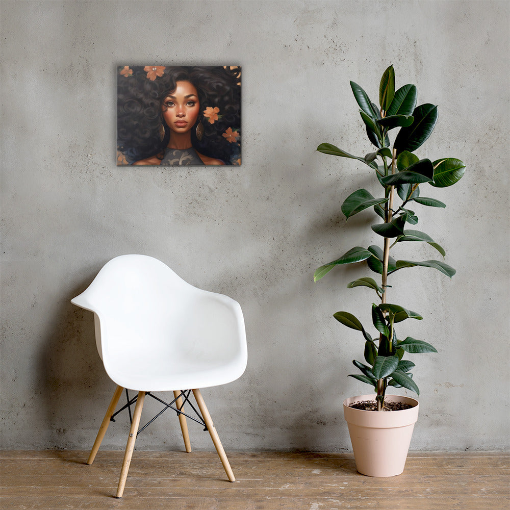 Woman with Flower in her Hair Canvas