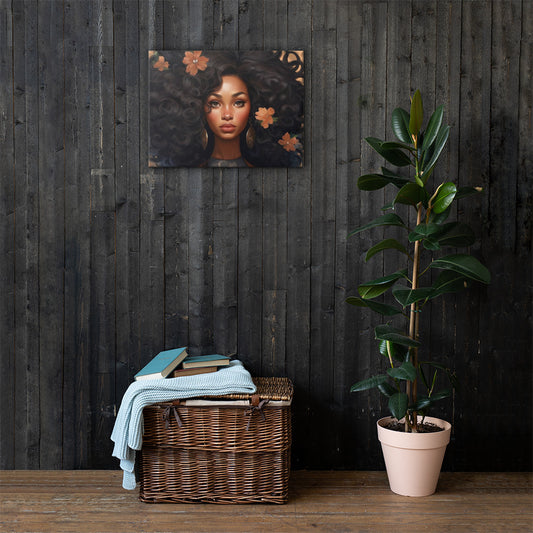 Woman with Flower in her Hair Canvas