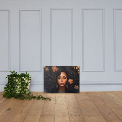 Woman with Flower in her Hair Canvas