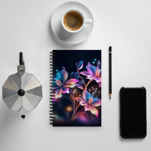 Butterfly Flower Spiral notebook